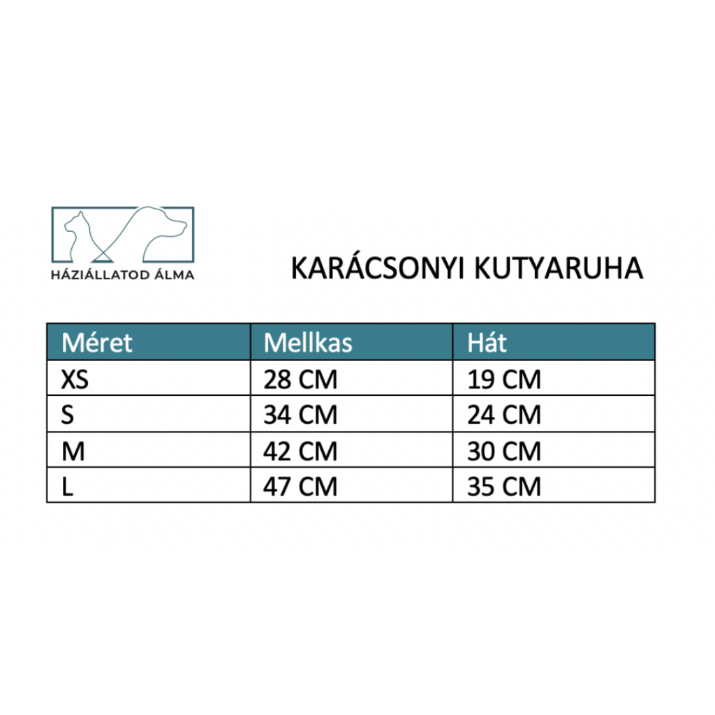 KARÁCSONYI RUHA MÉRETTÁBLÁZAT