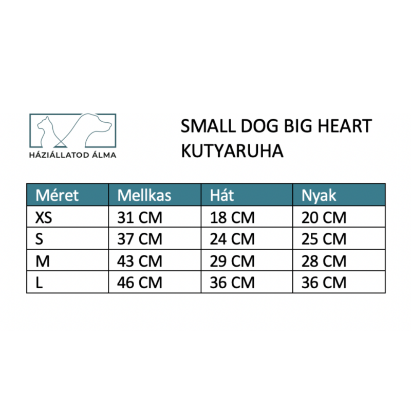 small dog big heart mérettáblázat