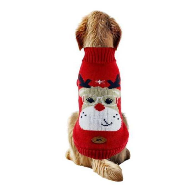 BPS kötött karácsonyi kutyaruha - piros rénszarvas