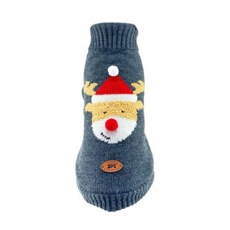 BPS kötött karácsonyi kutyaruha - szürke rénszarvas