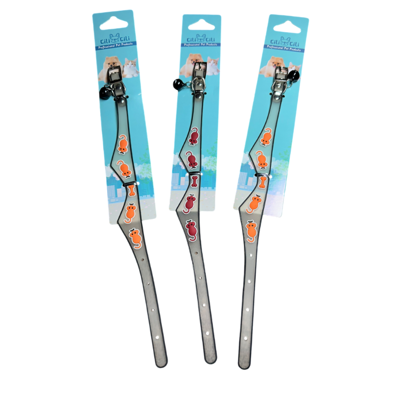 Egér mintás gumi nyakörv cicáknak