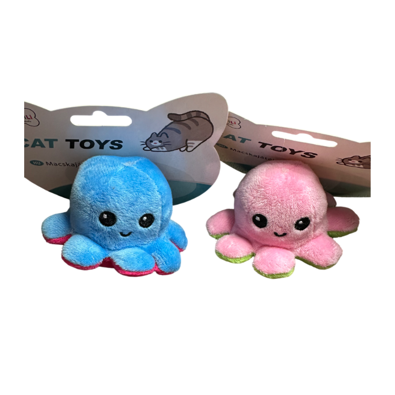 Kifordítható plüss polip macskajáték